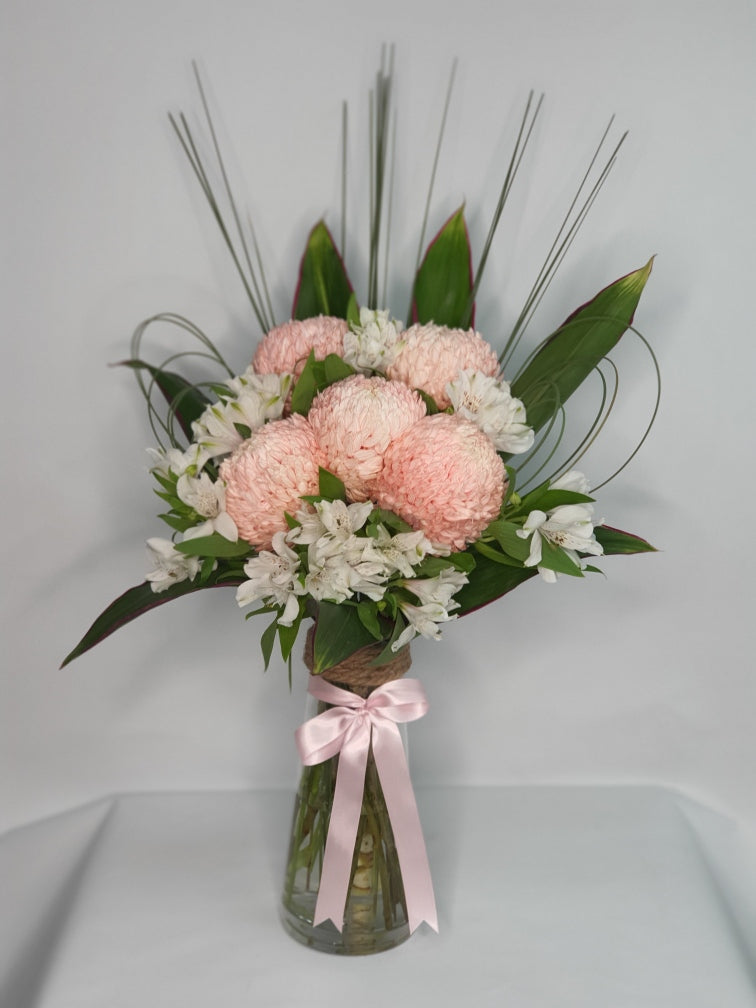 Peonies Chrysanthemum with Vase