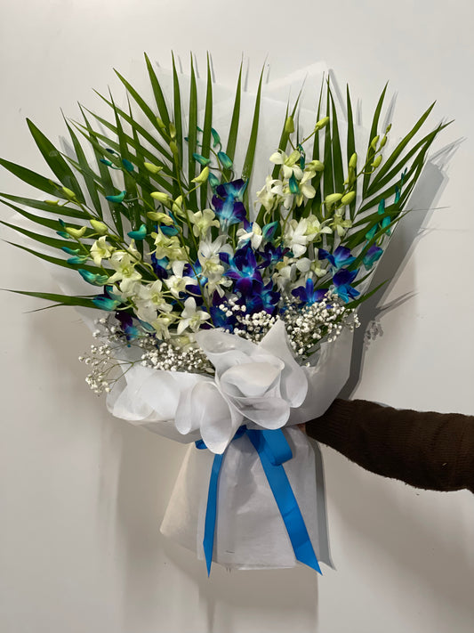 Blue&White Orchid Bouquet