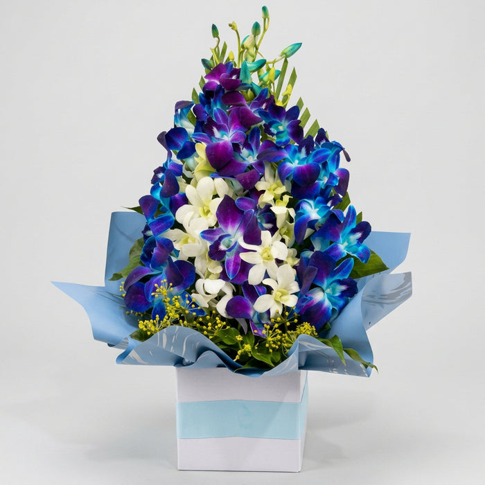 Blue & White Orchid Arrangement